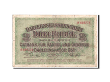 Banknot, Niemcy, 3 Rubel, 1916, 17.4.1916, KM:R123b, VF(20-25)