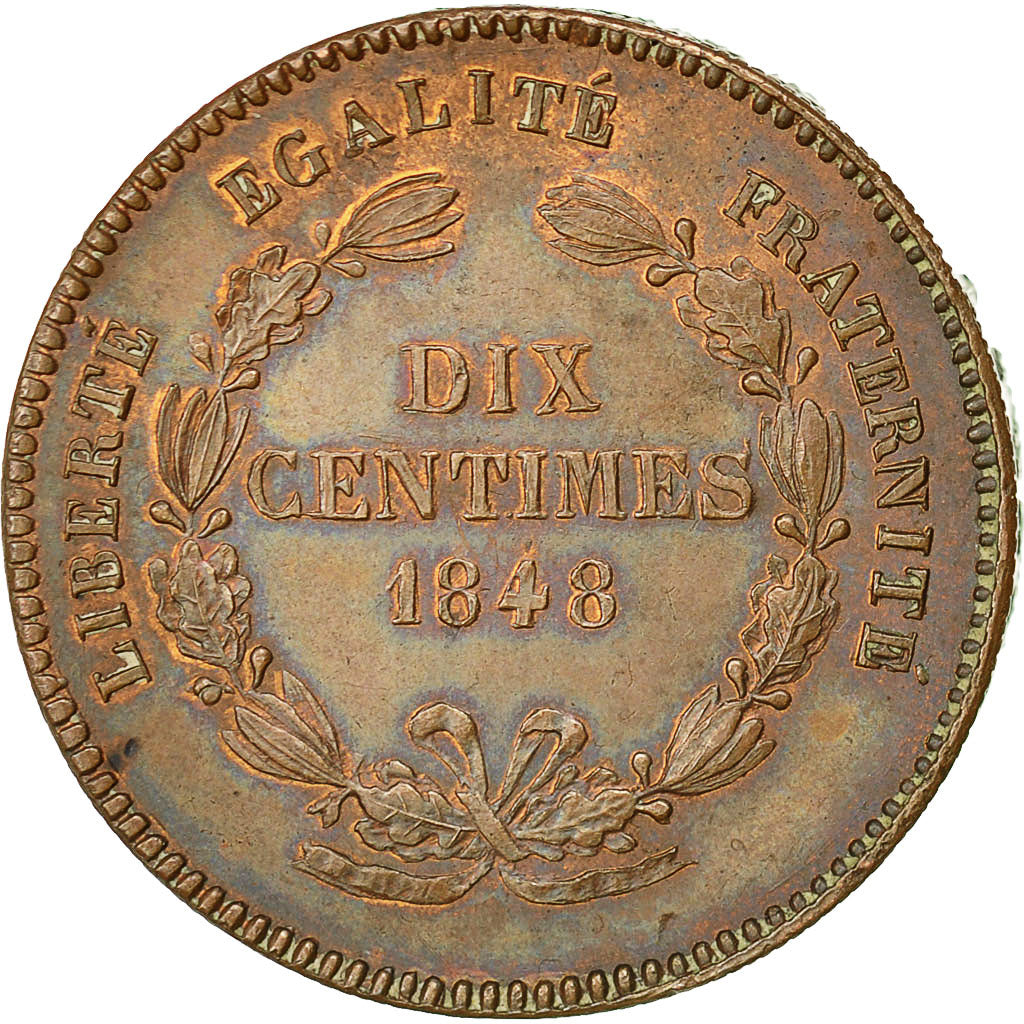Coin, France, Essai-Piéfort Concours de Rogat, 10 Centimes, 1848, AU(55-58)