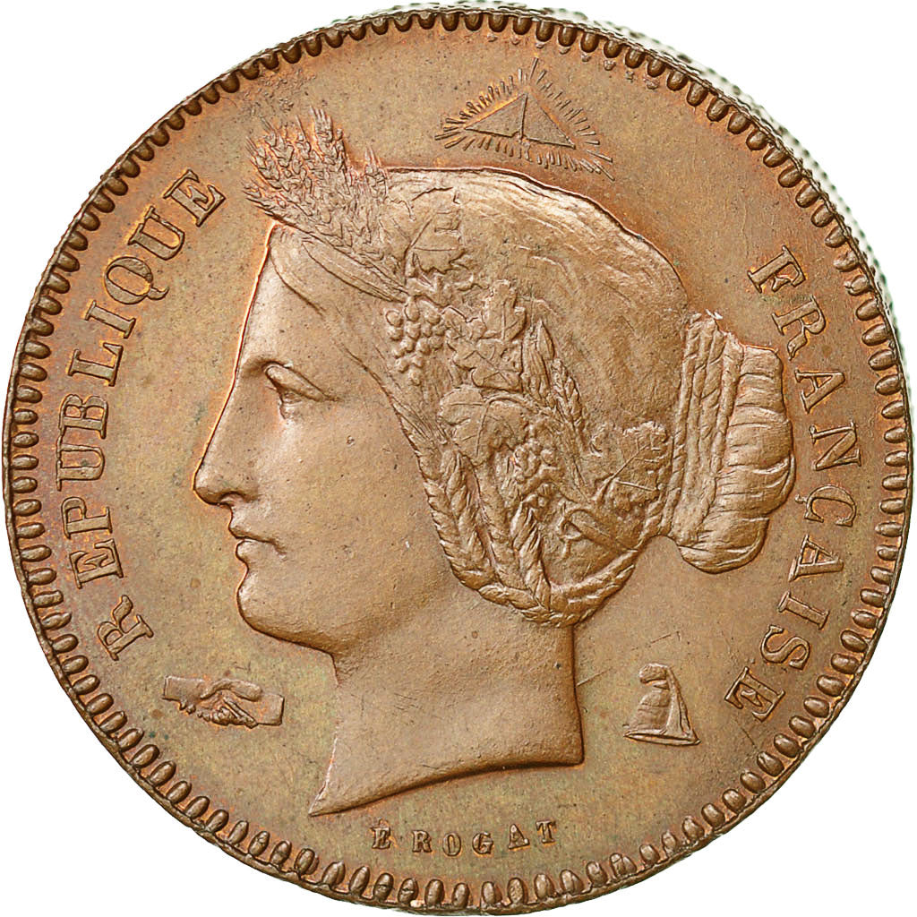 Coin, France, Essai-Piéfort Concours de Rogat, 10 Centimes, 1848, MS(60-62)