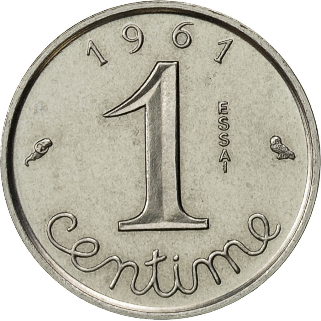 Coin, France, Épi, Centime, 1961, MS(63), Chrome-Steel, KM:E103, Gadoury:91