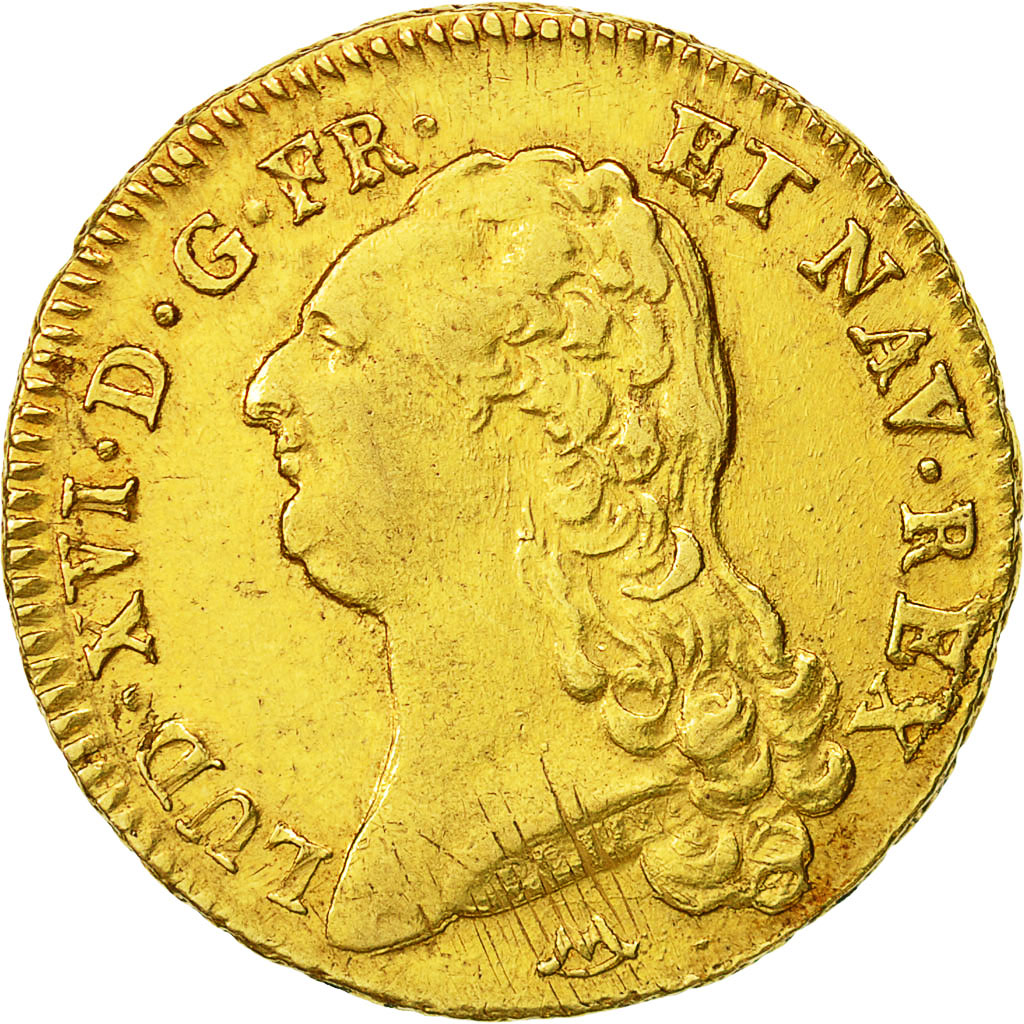 Moneta, Francia, Louis XVI, Double louis d'or à la tête nue, 2 Louis D'or