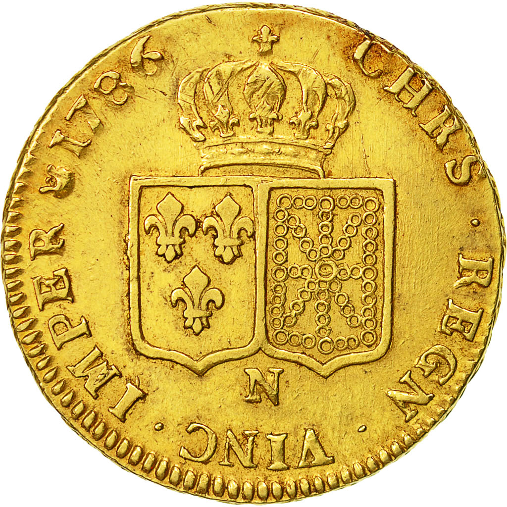 Moneta, Francia, Louis XVI, Double louis d'or à la tête nue, 2 Louis D'or