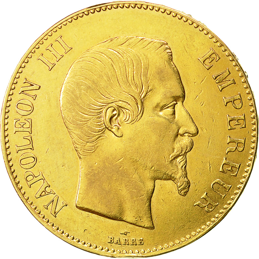 Coin, France, Napoleon III, Napoléon III, 100 Francs, 1858, Paris, EF(40-45)
