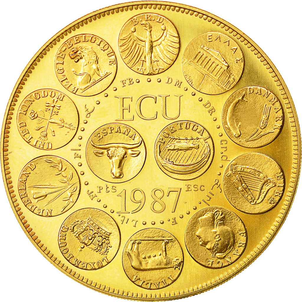 France, Medal, Ecu Europa, 1987, SPL, Or