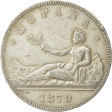 Coin, Spain, Provisional Government, 5 Pesetas, 1870, Madrid, EF(40-45), Silver