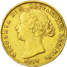 Coin, Australia, Victoria, Sovereign, 1867, Sydney, VF(20-25), Gold, KM:4