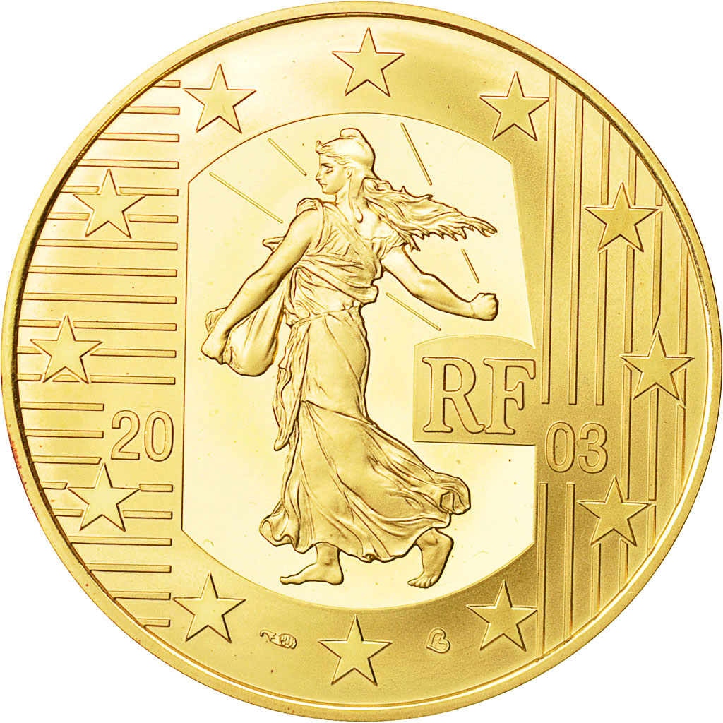 France, Monnaie de Paris, 20 Euro, Semeuse, 2003, MS(63), Gold, KM:1349