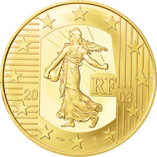 France, Monnaie de Paris, 20 Euro, Semeuse, 2003, MS(63), Gold, KM:1349