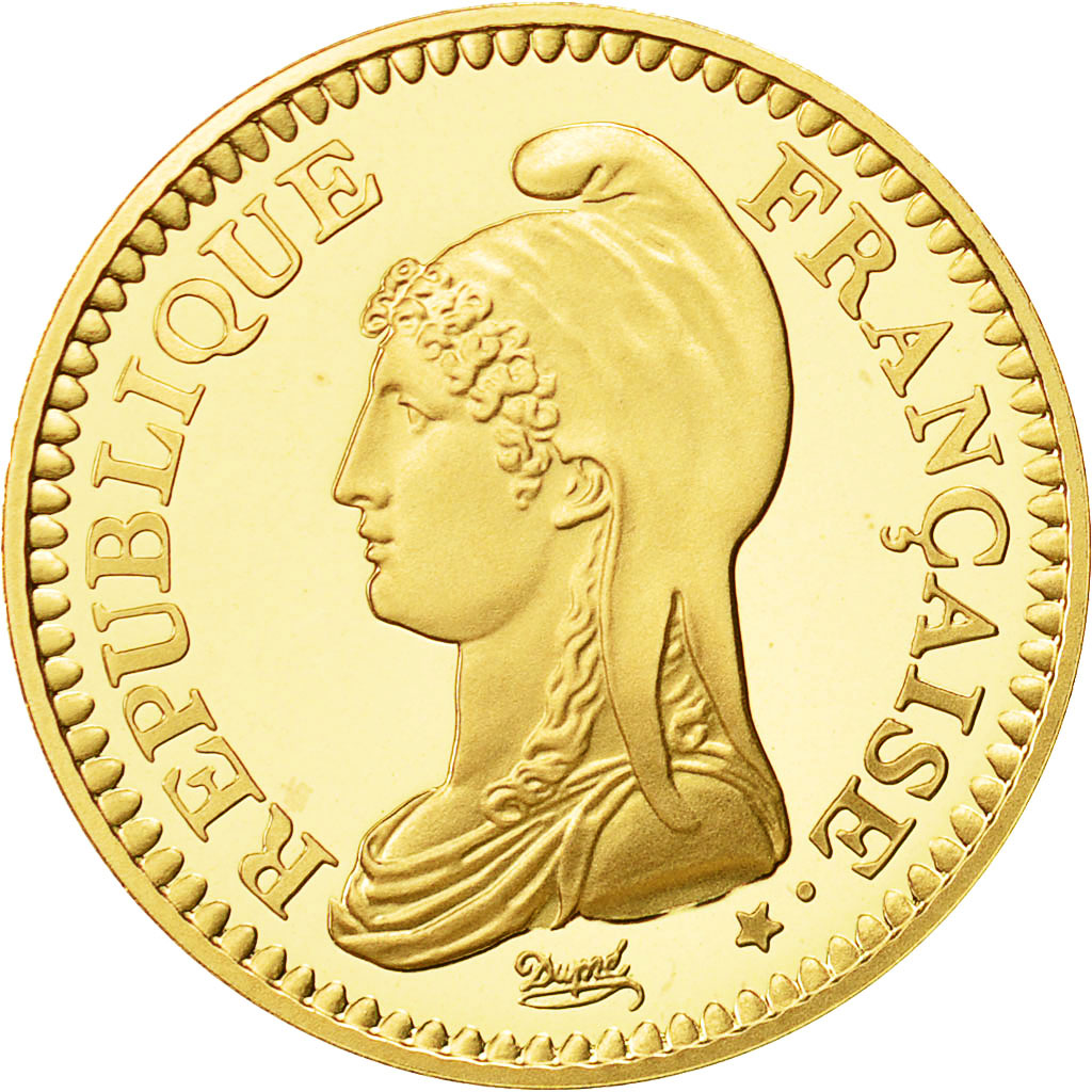 Coin, France, République, Franc, 1992, MS(63), Gold, KM:1004.1a