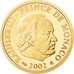 Monaco, 20 Euro, Prince Rainier III, 2002, MS(63), Gold, KM:177