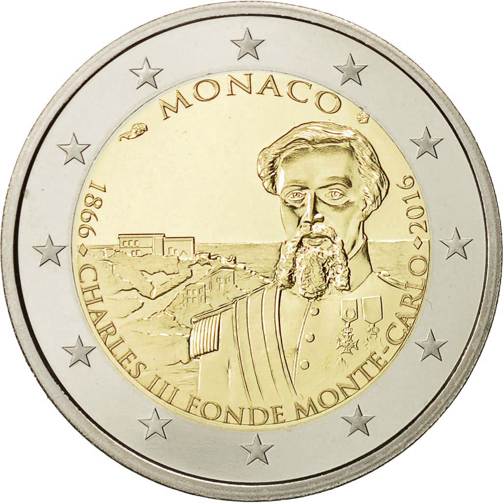 Monaco, 2 Euro, Fondation de Monte-Carlo, 2016, FDC, Or