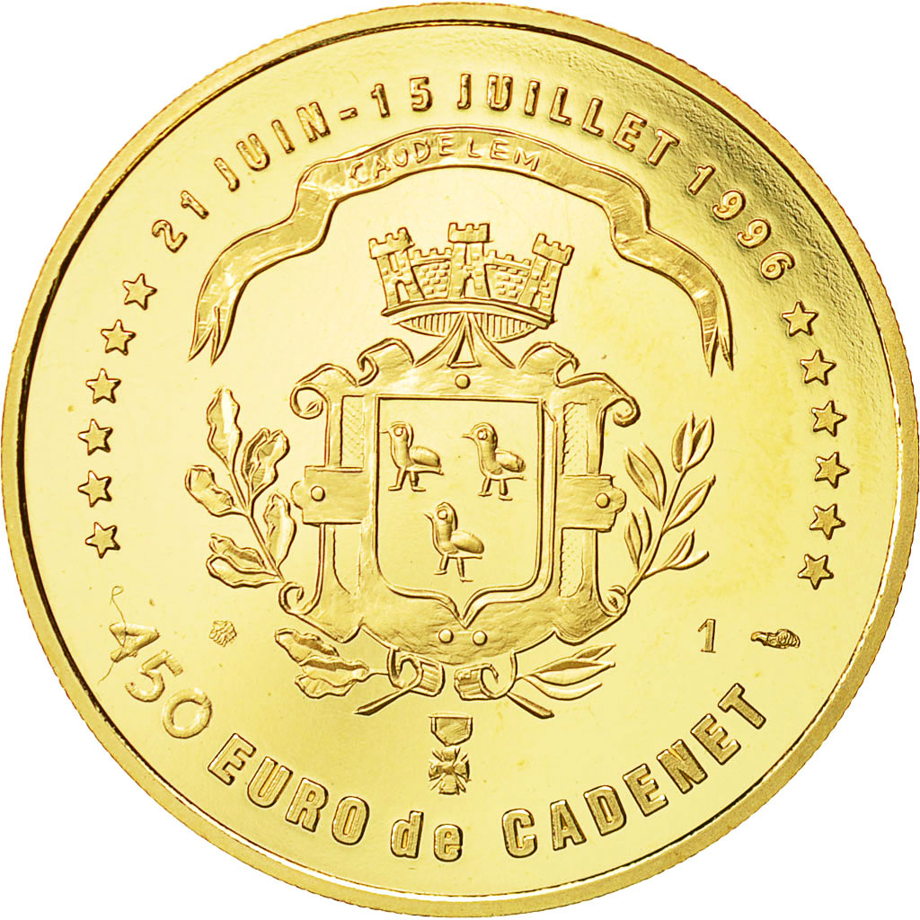 France, 450 Euros, Cadenet, 1996, MS(65-70), Gold