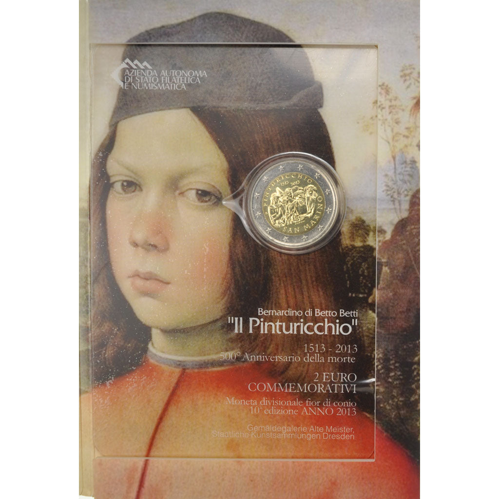 San Marino, 2 Euro, Il Pinturicchio, 2013, MS(65-70), Bi-Metallic