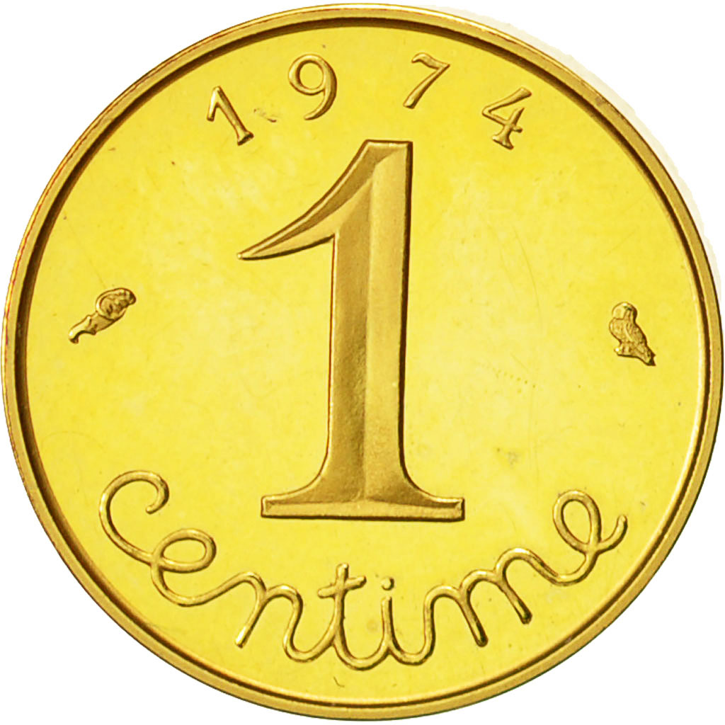 Coin, France, Épi, Centime, 1974, AU(55-58), Gold, KM:P487, Gadoury:4.P3