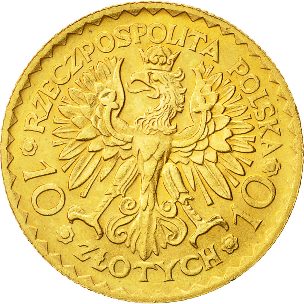 Coin, Poland, 10 Zlotych, 1925, Warsaw, MS(60-62), Gold, KM:32