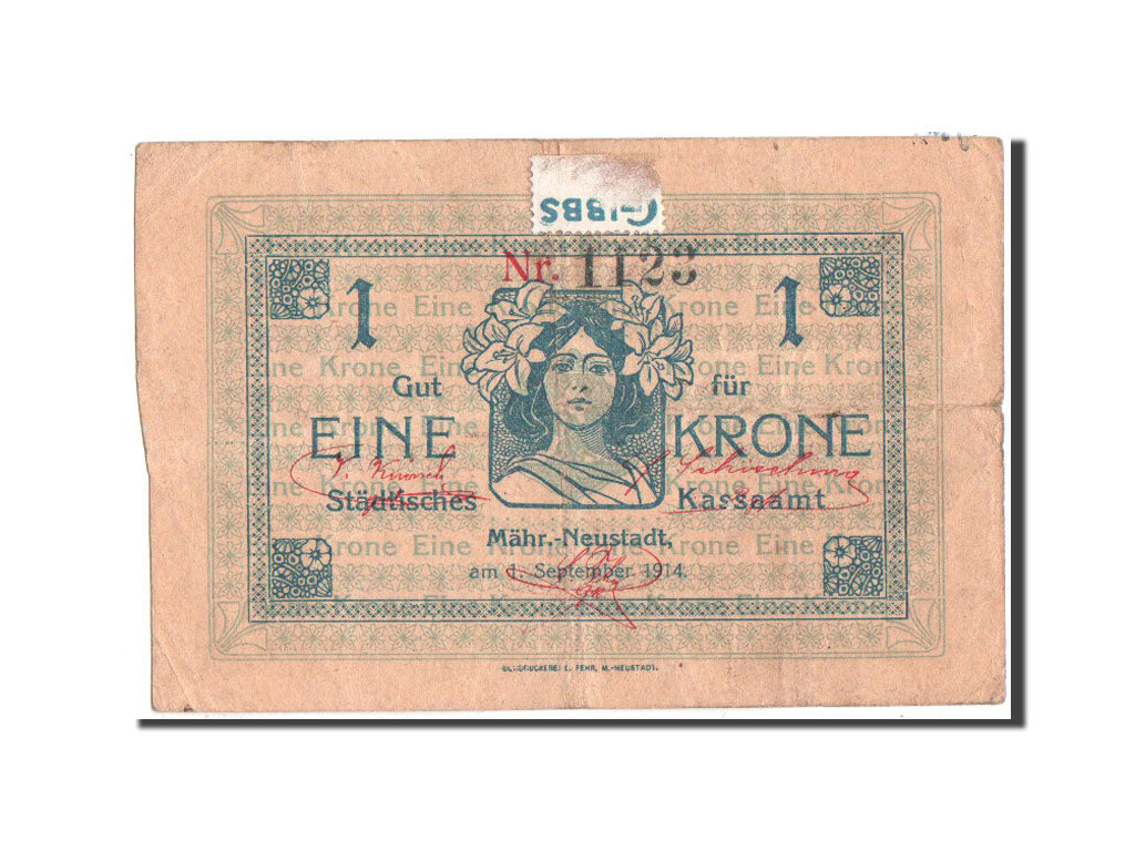 Hungary, Neustadt, 1 Krone, 1.9.1914, Pick UNL