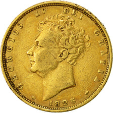 Münze, Großbritannien, George IV, Sovereign, 1825, S+, Gold, KM:696