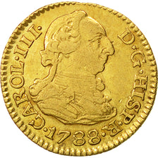 Coin, Spain, Charles III, 1/2 Escudo, 1788, Seville, EF(40-45), Gold, KM:425.2