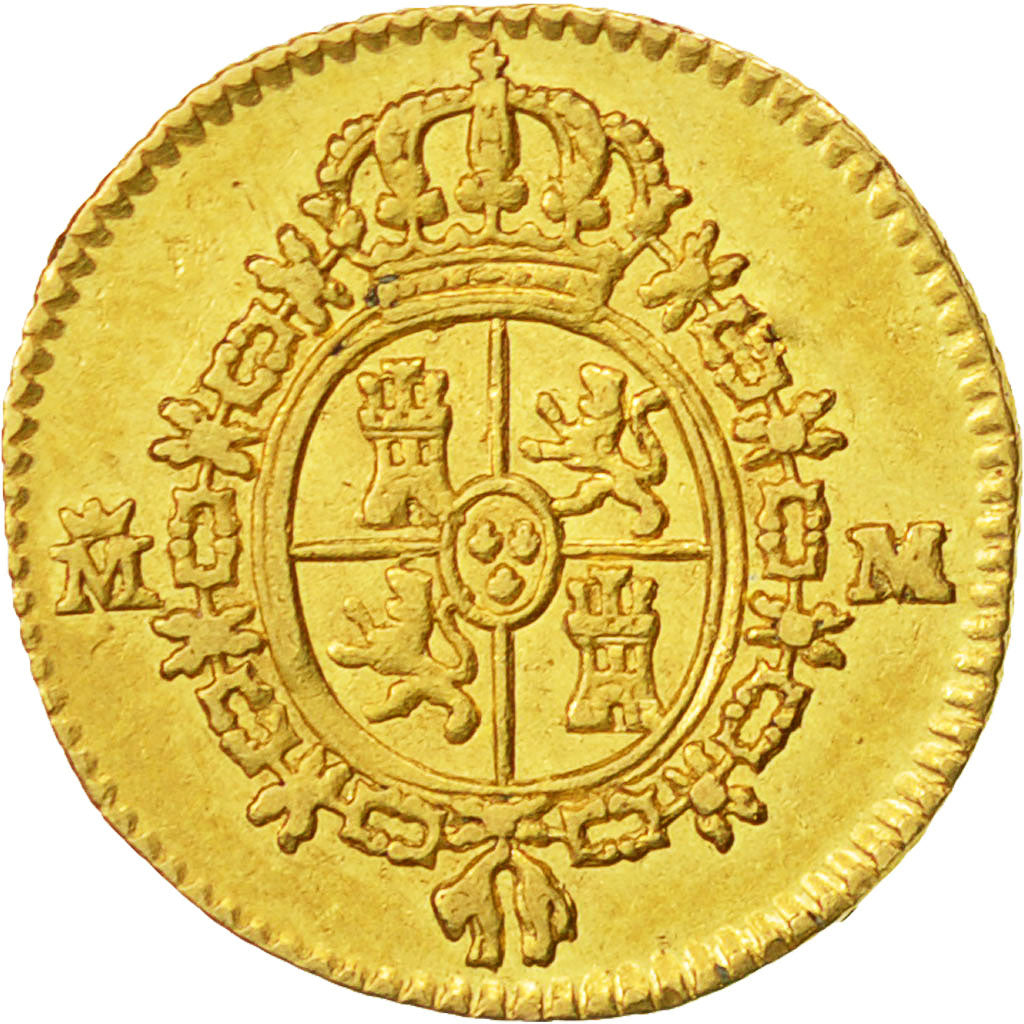 Munten, Spanje, Charles III, 1/2 Escudo, 1788, Madrid, ZF, Goud, KM:425.1