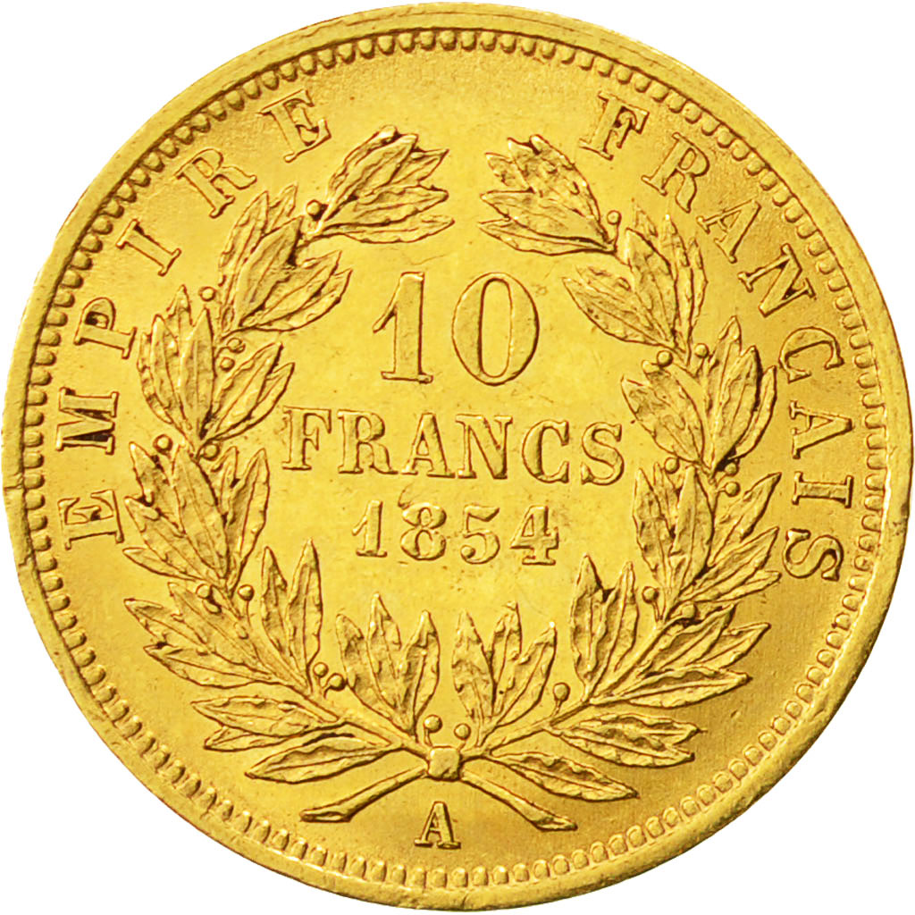 Coin, France, Napoleon III, Napoléon III, 10 Francs, 1854, Paris, AU(50-53)