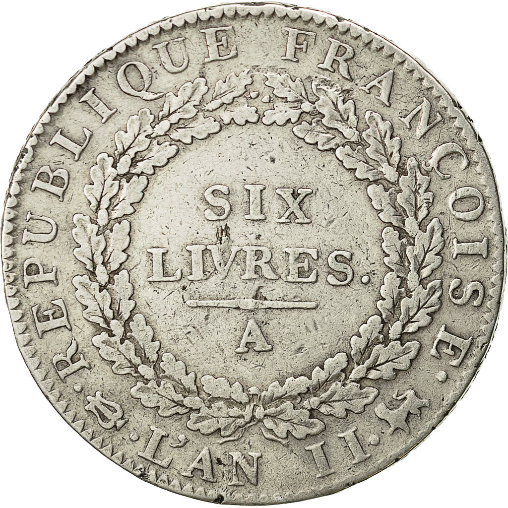 Munten, Frankrijk, Écu de 6 livres françoise, 6 Livres, 1793, Paris, FR+