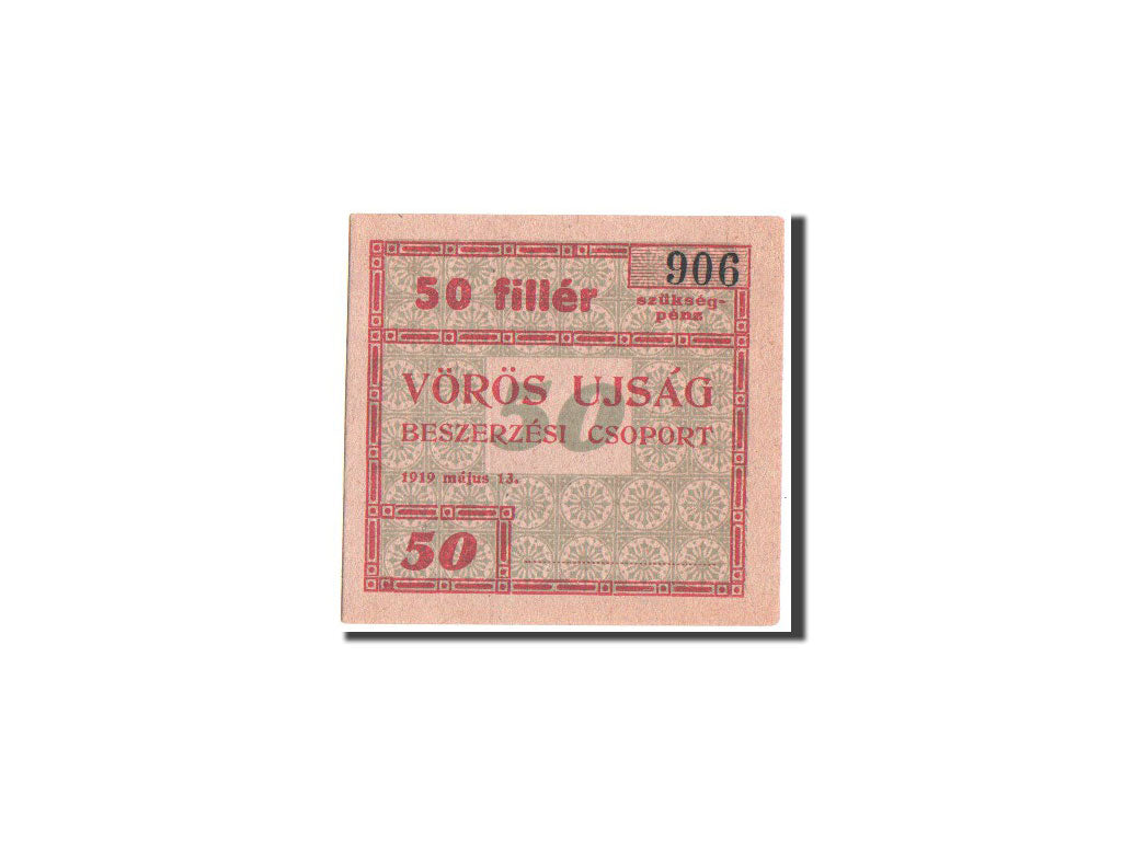 Hungary, Budapest, Voros Ujsag, 50 Fillér, 13.5.1919, Pick UNL