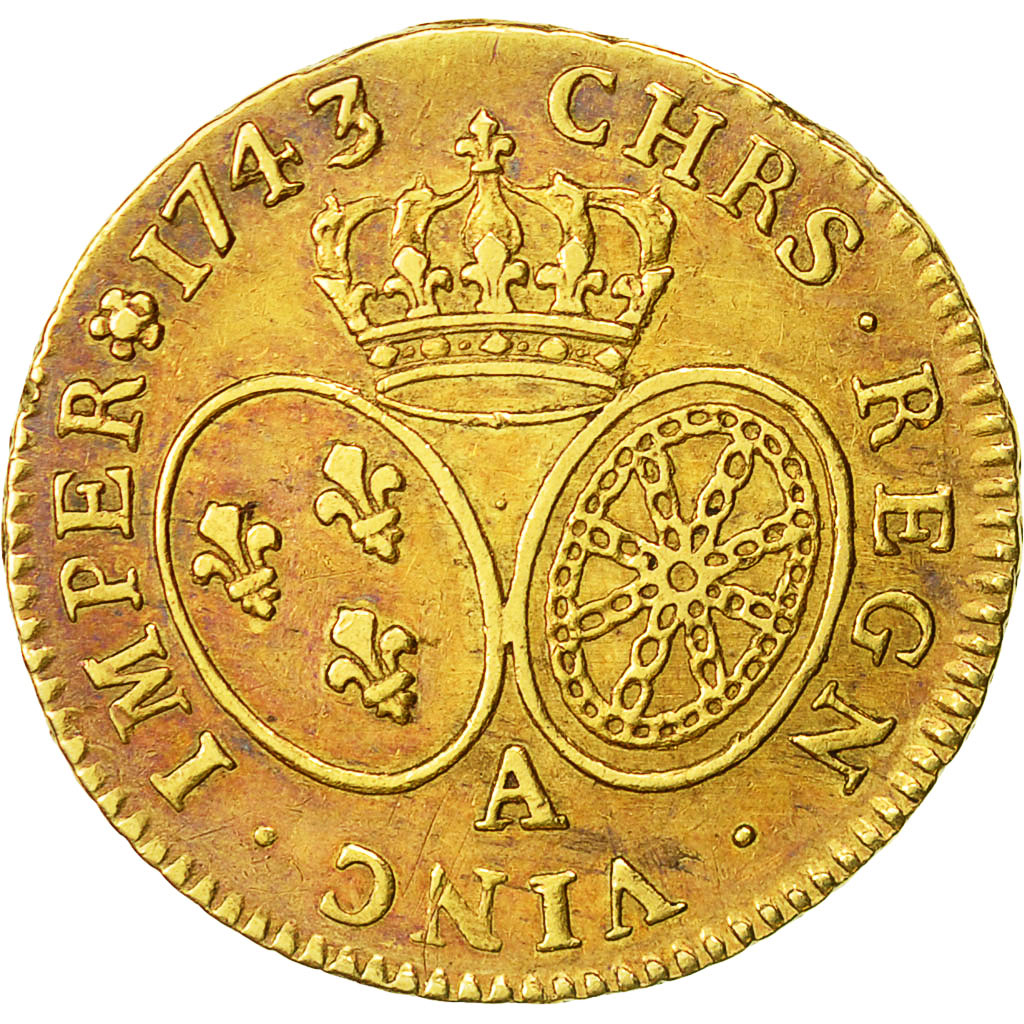 Coin, France, Louis XV, Louis d'or au bandeau, Louis d'Or, 1743, Paris