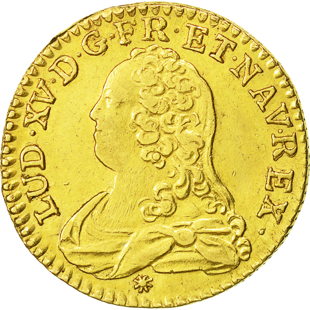 Coin, France, Louis XV, Louis d'or aux lunettes, Louis d'Or, 1738, Lyons