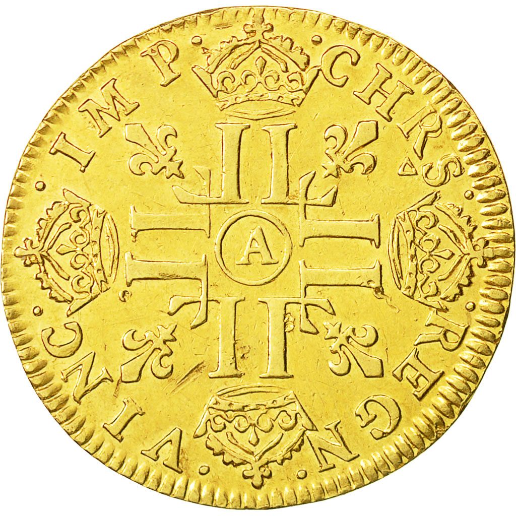 Münze, Frankreich, Louis XIV, Louis d'or à la mèche longue, Louis d'Or, 1651