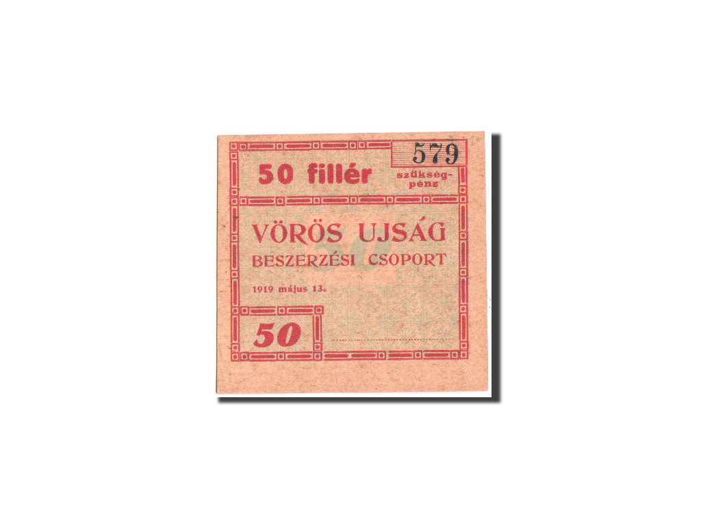 Hungary, Budapest, Voros Ujsag, 50 Fillér, 13.5.1919, Pick UNL