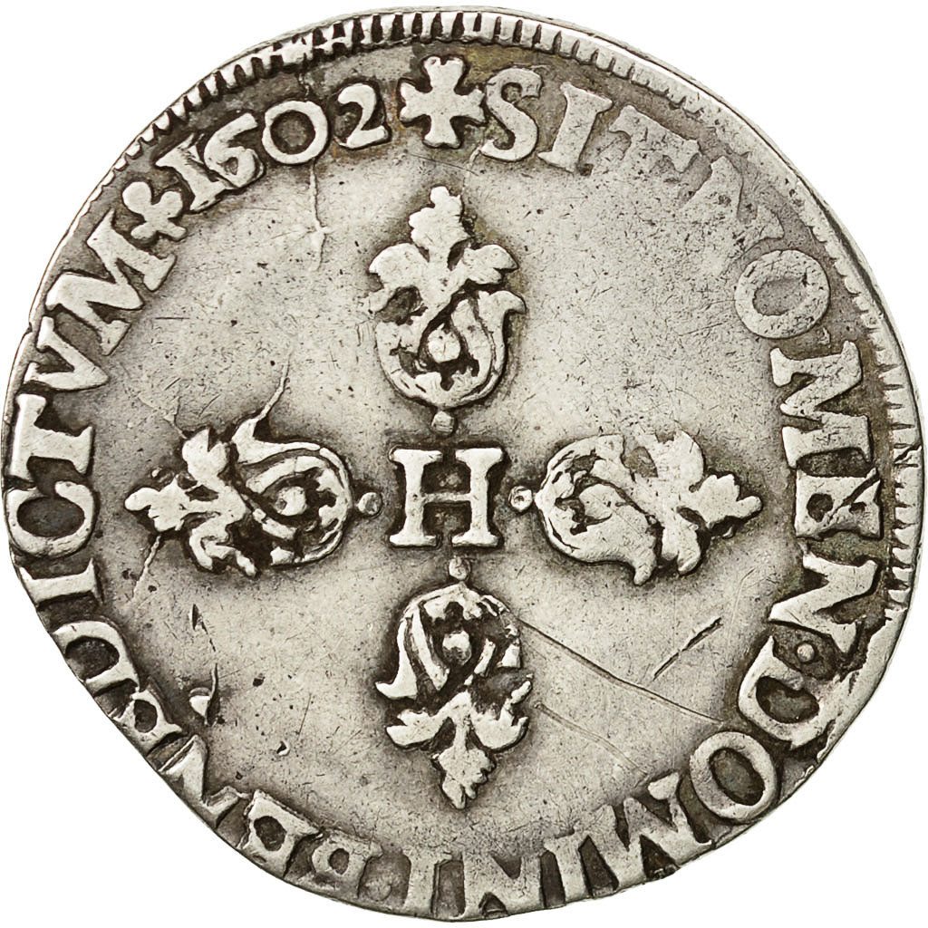Monnaie, France, Henri IV, Demi Franc, 1602, Paris, TB+, Argent, Sombart:4792