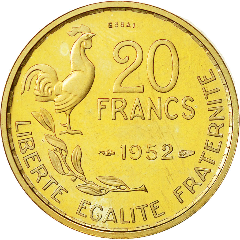 Monnaie, France, Guiraud, 20 Francs, 1952, Essai-Piéfort, SPL, Aluminum-Bronze