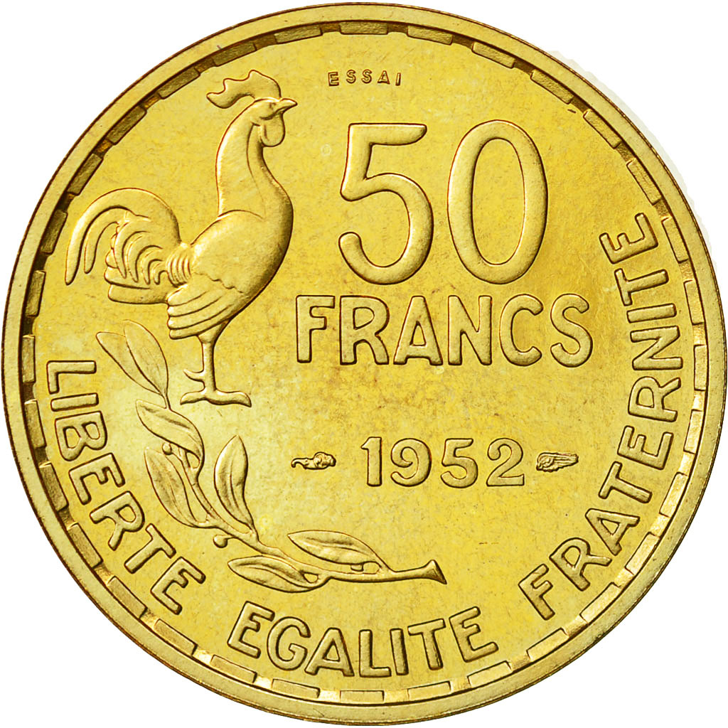 Münze, Frankreich, Guiraud, 50 Francs, 1952, Essai-Piéfort, UNZ