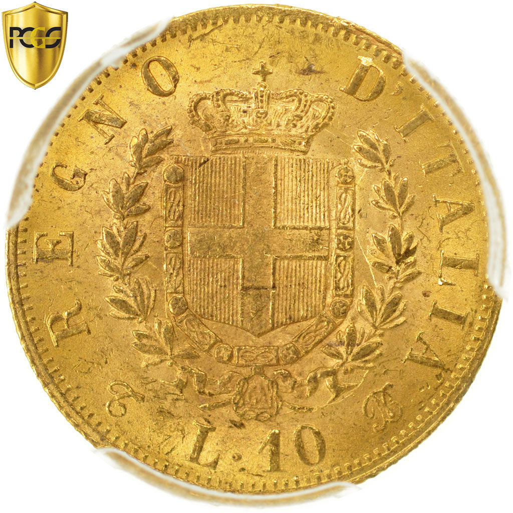Coin, Italy, Vittorio Emanuele II, 10 Lire, 1863, Torino, PCGS, MS63, MS(63)