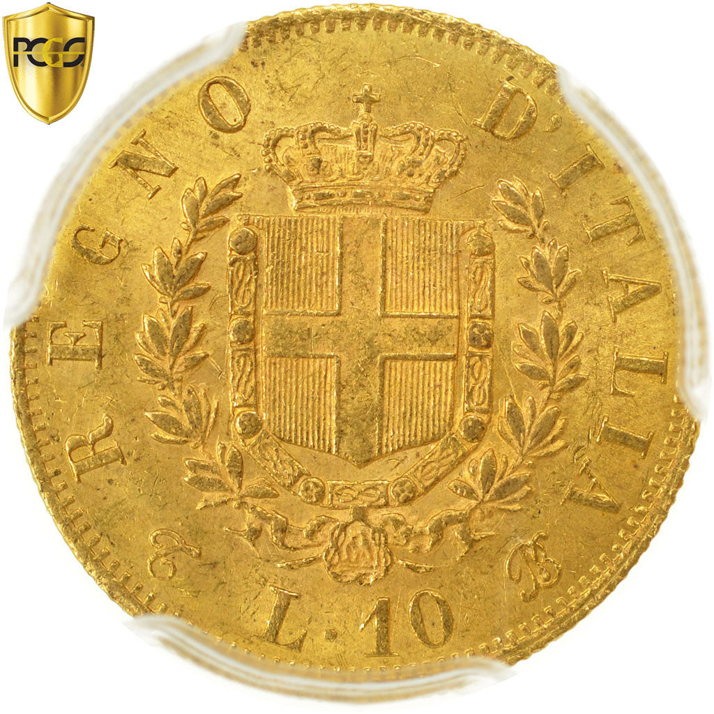 Münze, Italien, Vittorio Emanuele II, 10 Lire, 1863, Torino, PCGS, MS63, UNZ