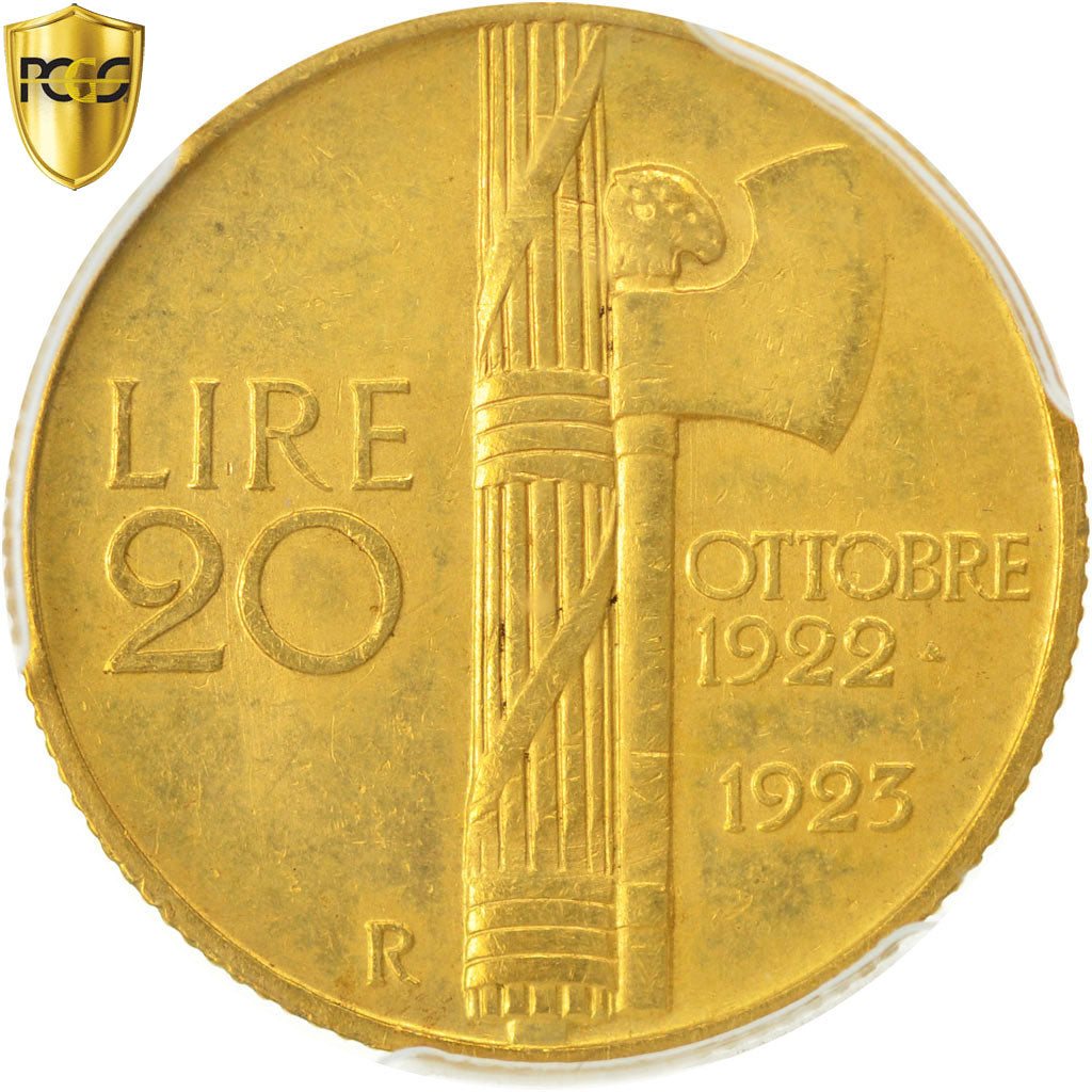 Monnaie, Italie, Vittorio Emanuele III, 20 Lire, 1923, Rome, PCGS, AU58, SUP