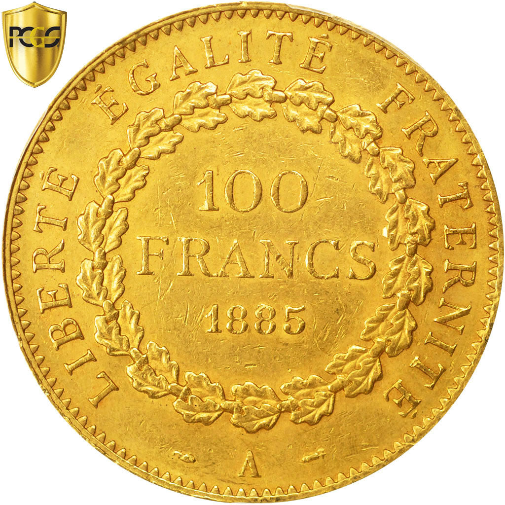 Monnaie, France, Génie, 100 Francs, 1885, Paris, PCGS, AU58, SUP, Or, KM:832