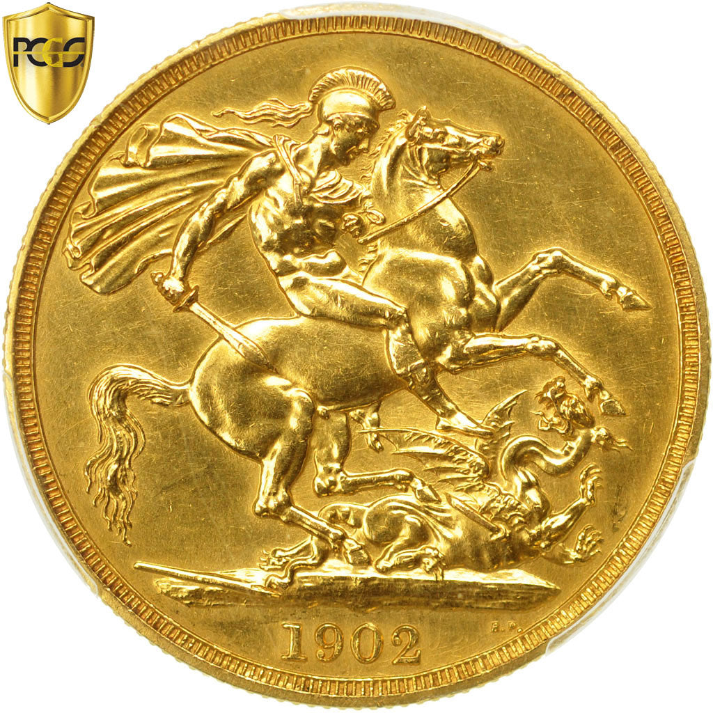 Coin, Great Britain, Edward VII, 2 Pounds, 1902, PCGS, PR Genuine - UNC detail