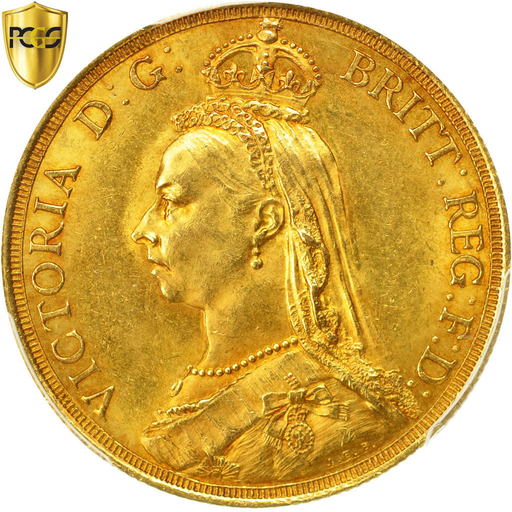 Coin, Great Britain, Victoria, 2 Pounds, 1887, London, PCGS, MS62, MS(60-62)