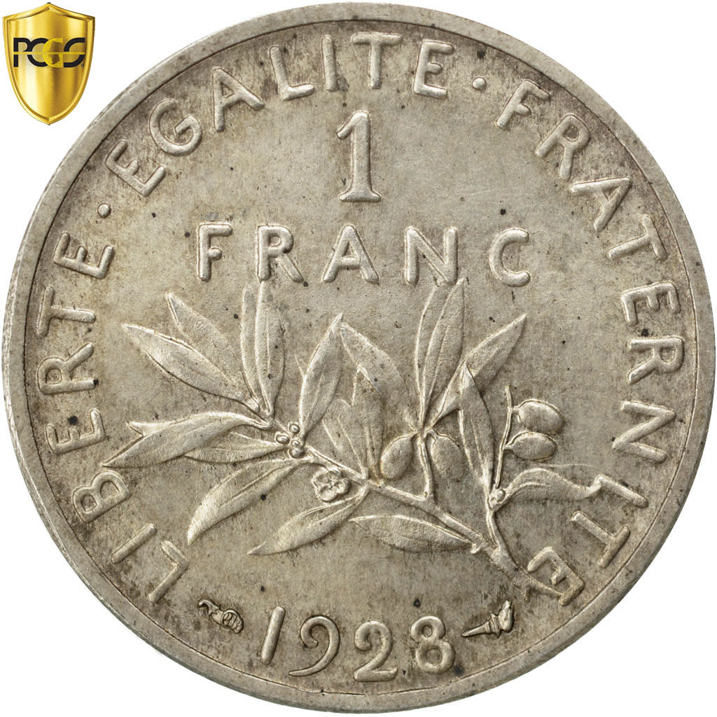 Münze, Frankreich, Semeuse, Franc, 1928, Paris, Piéfort, PCGS, SP64, UNZ+