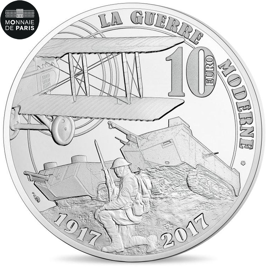 France, Monnaie de Paris, 10 Euro, Guerre Moderne, 2017, MS(65-70), Silver
