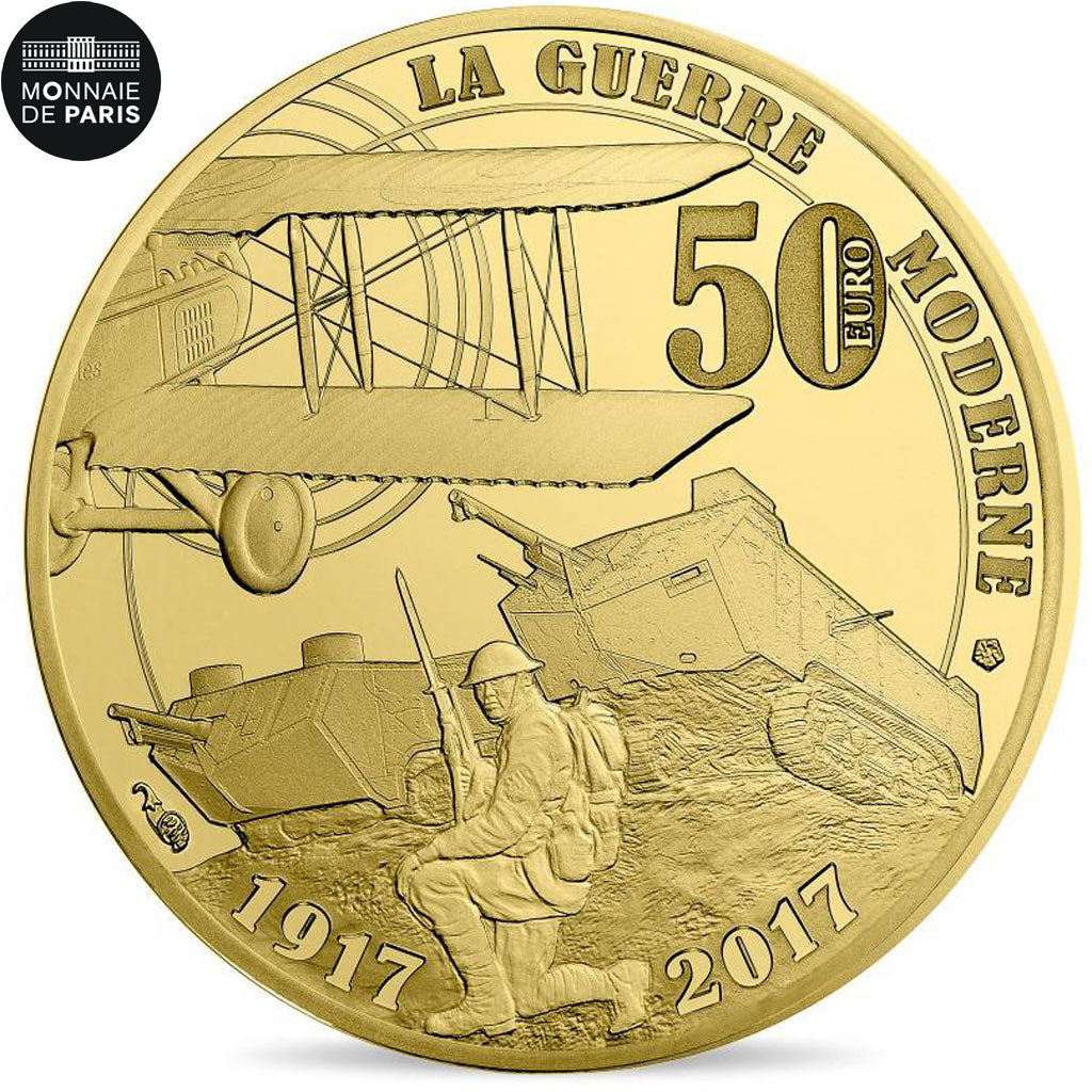 Frankrijk, Parijse munten, 50 Euro, Guerre Moderne, 2017, FDC, Goud