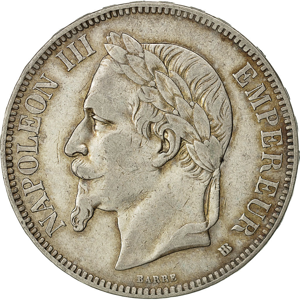 Coin, France, Napoléon III, 5 Francs, 1865, Strasbourg, EF(40-45), Silver