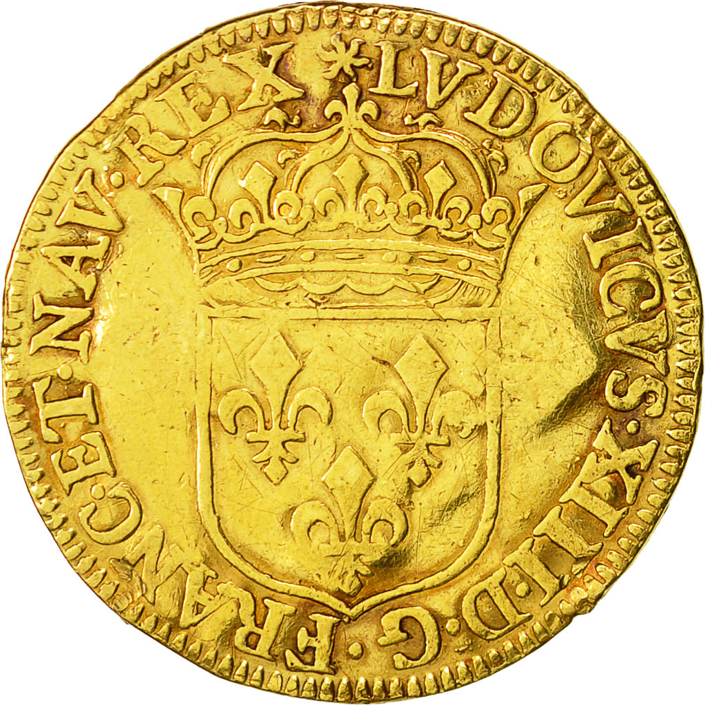 Munten Frankrijk Louis XIII cu D or Ecu D or 1641 Paris FR Goud munten-frankrijk-louis-xiii-cu-d-or-ecu-d-or-1641-paris-fr-goud