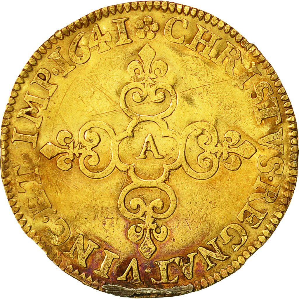 Monnaie, France, Louis XIII, Écu d'or, Ecu d'or, 1641, Paris, TB, Or