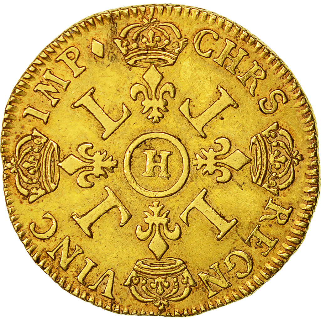 Münze, Frankreich, Louis XIV, Double louis d'or aux 4 L, 2 Louis D'or, 1694, La