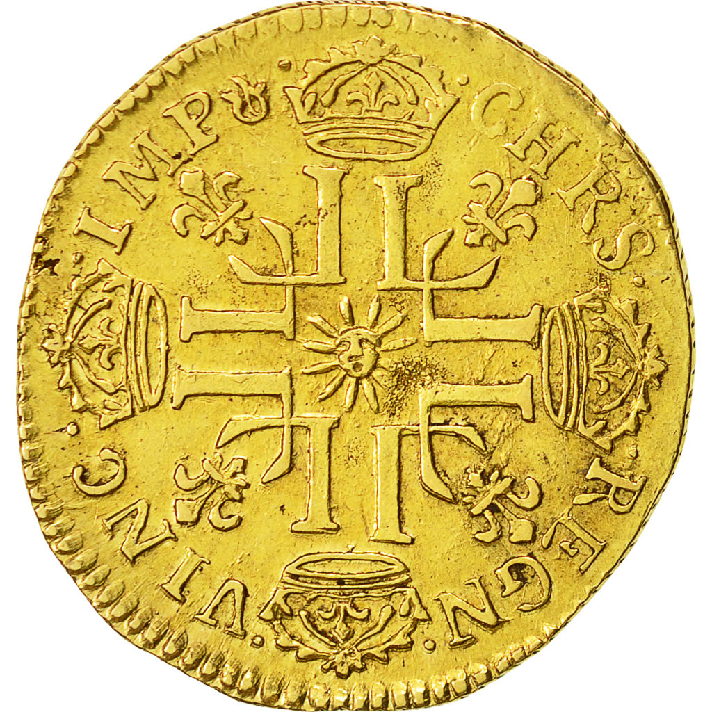 Moneta, Francia, Louis XIV, Louis d'or au soleil, Louis d'Or, 1709, Lyons, SPL-