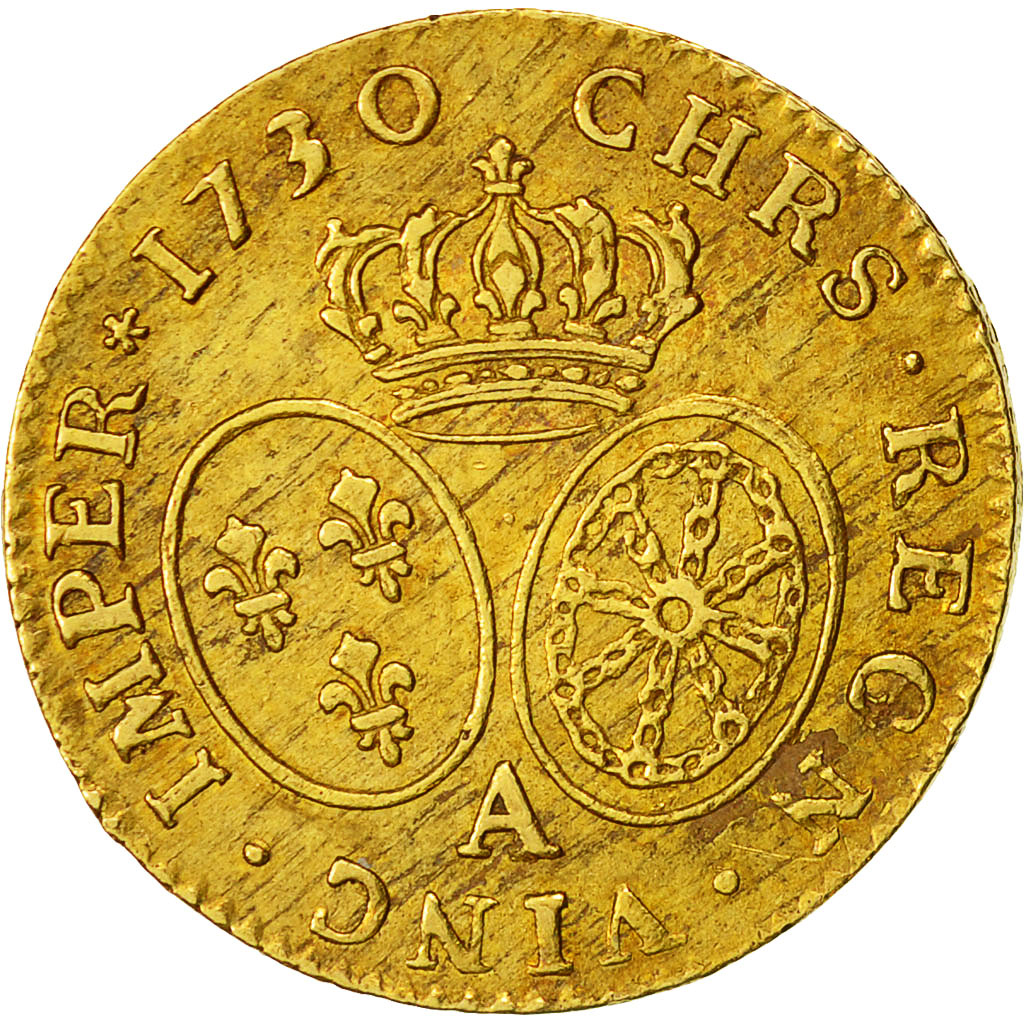 Coin, France, Louis XV, Louis d'or aux lunettes, Louis d'Or, 1730, Paris