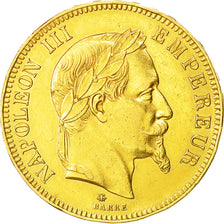 Moneta, Francia, Napoleon III, Napoléon III, 100 Francs, 1868, Paris, BB+, Oro
