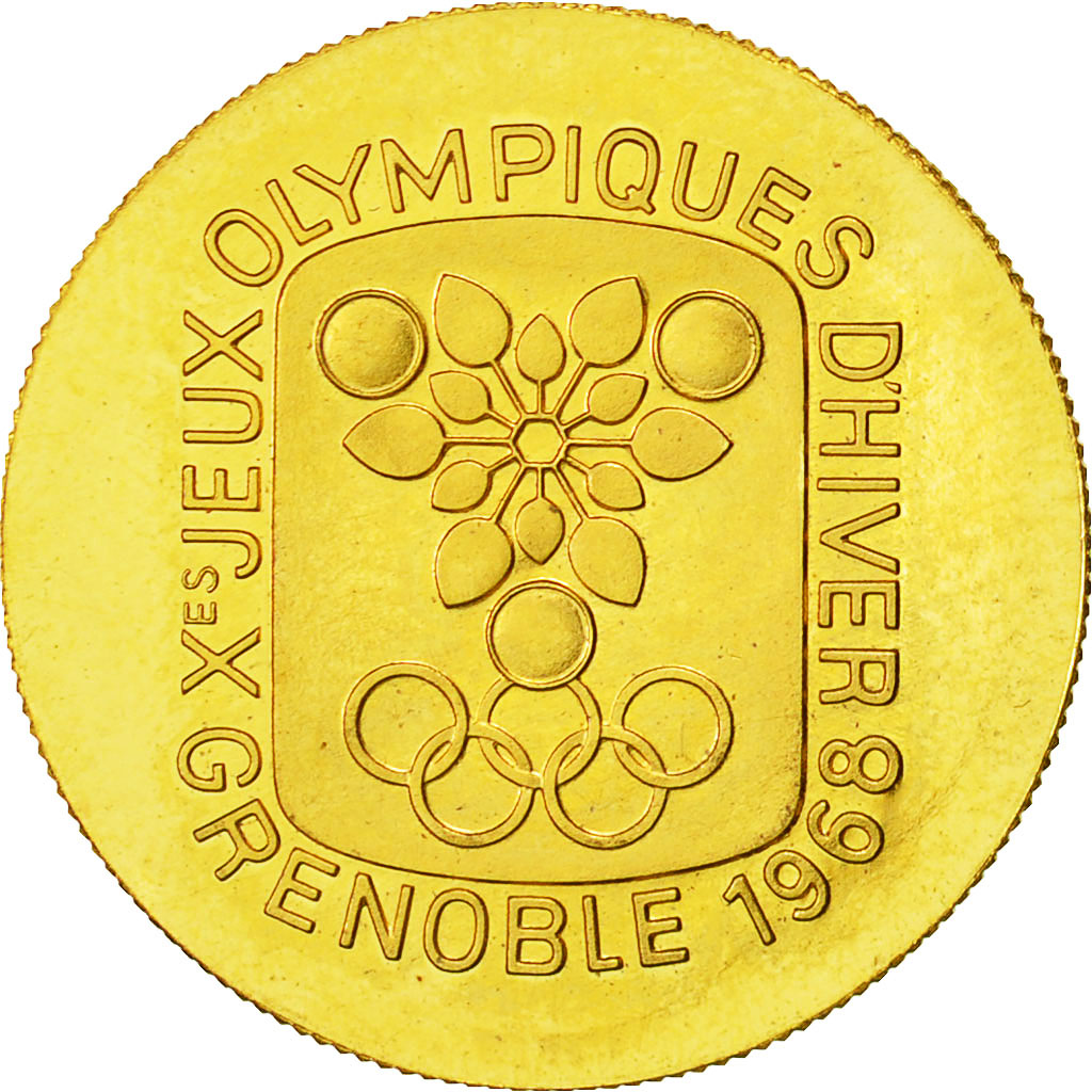 France, Médaille, Jeux Olympiques Grenoble, 1968, SPL, Or